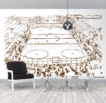 Bild på Ice skating stadium sketch in vector